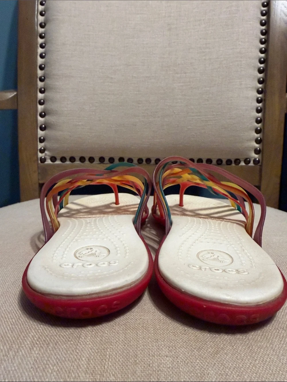 CROCS Women's Multicolor Strappy Sandals, Size 10